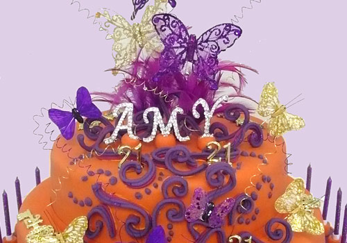 Butterfly themed 21st Birthday Cake